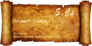 Stumpf Csaba névjegykártya
